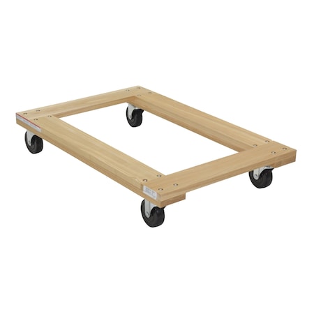 Vestil Tan Hardwood Dolly-Open Deck 1200lb Capacity Non-Marking 24 x 36 HDOF-2436-12-NM